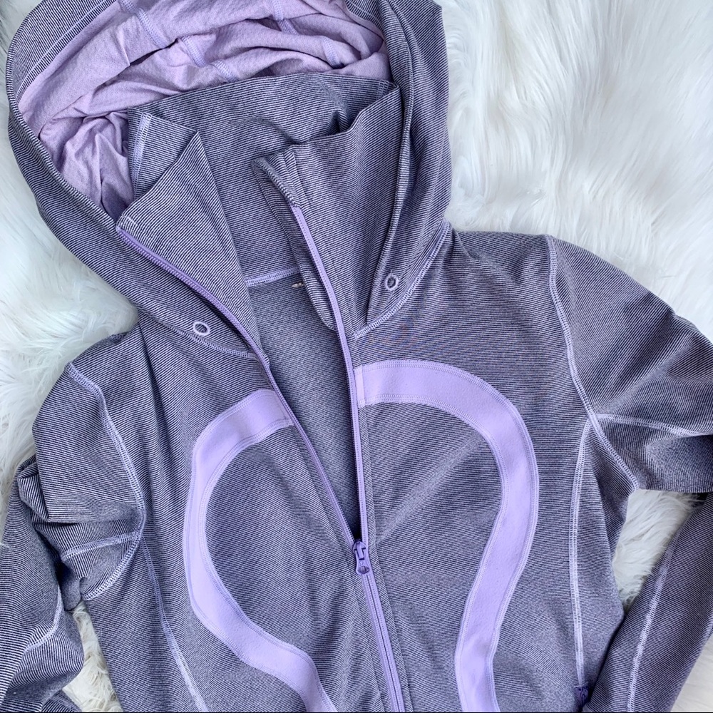 LULEMON 8 Stride Jacket Lilac Grey stripe